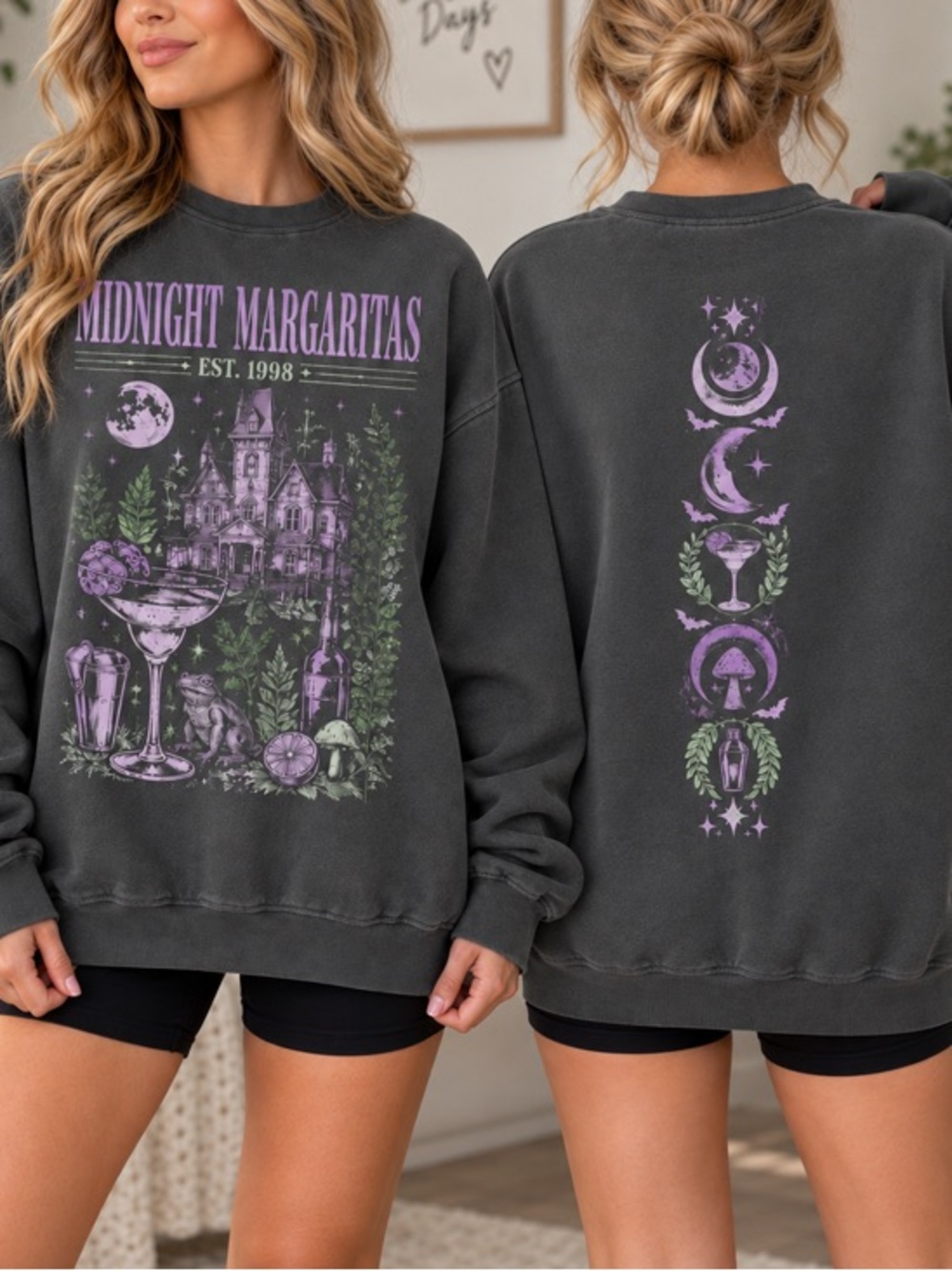 Midnight Margaritas Witchy Halloween Sweatshirt Practical Magic Crewneck